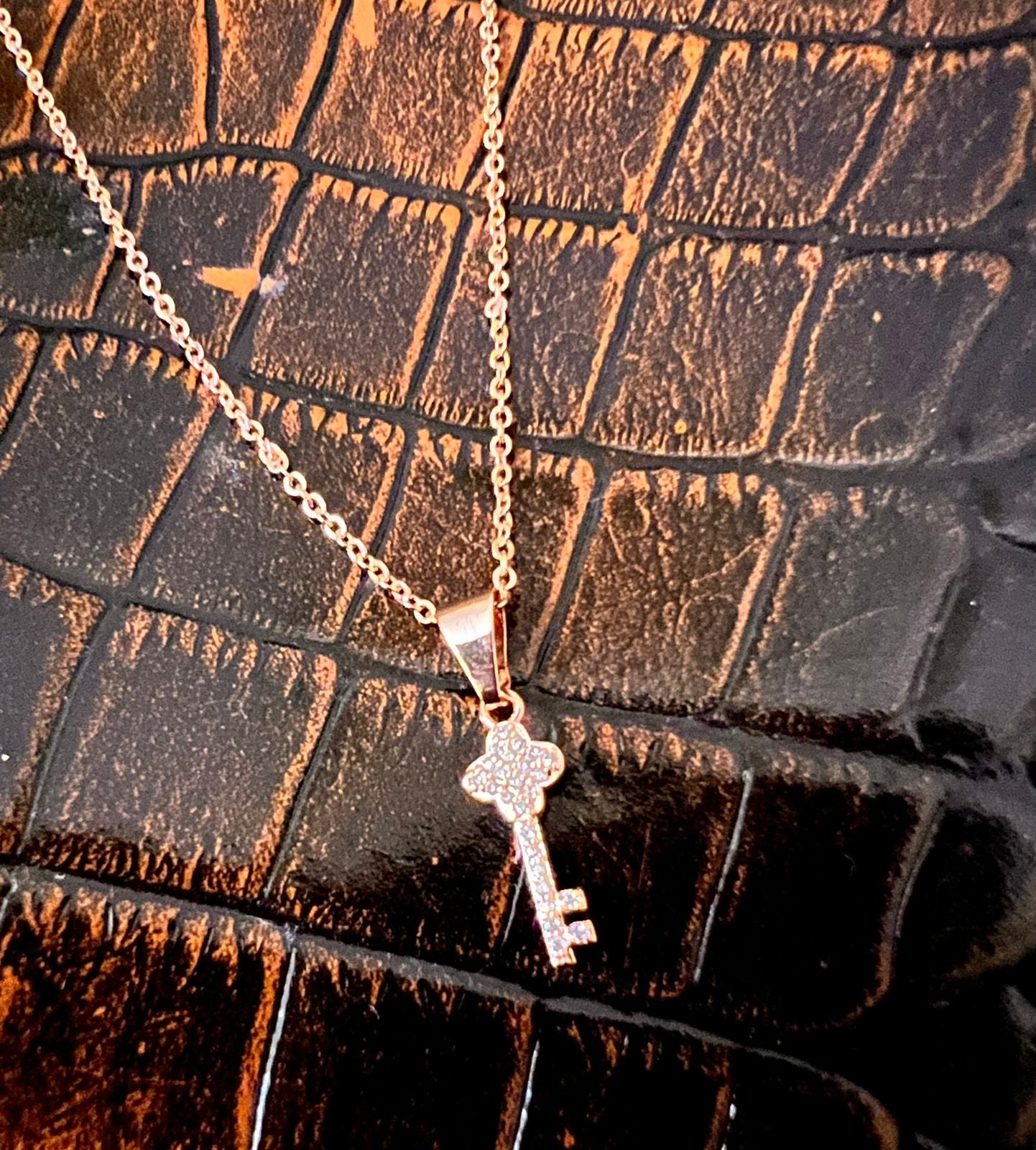 Crystal Key Pendant Chain