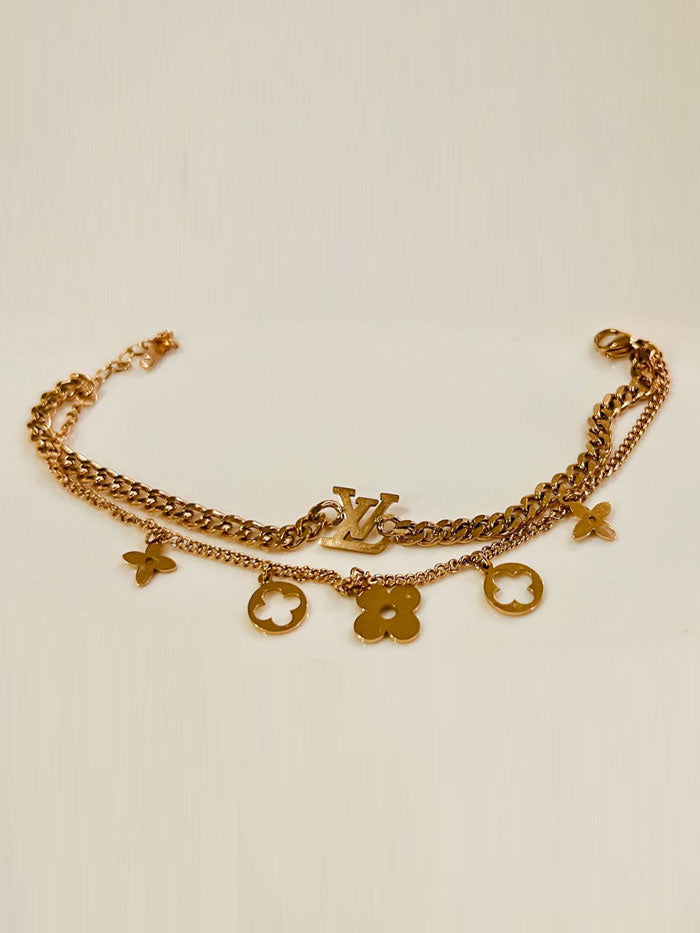 Golden Hanging Charm Bracelet