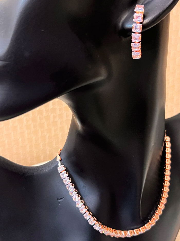 AD choker set (rose gold)