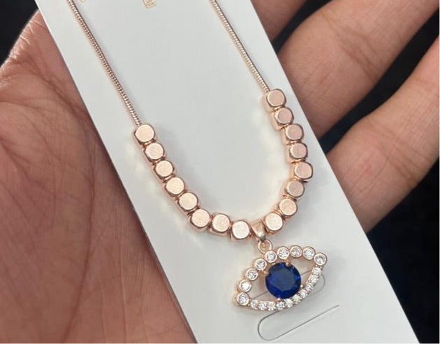 Evil eye necklace with blue stone