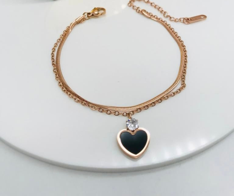Heart Hanging charm Bracelet