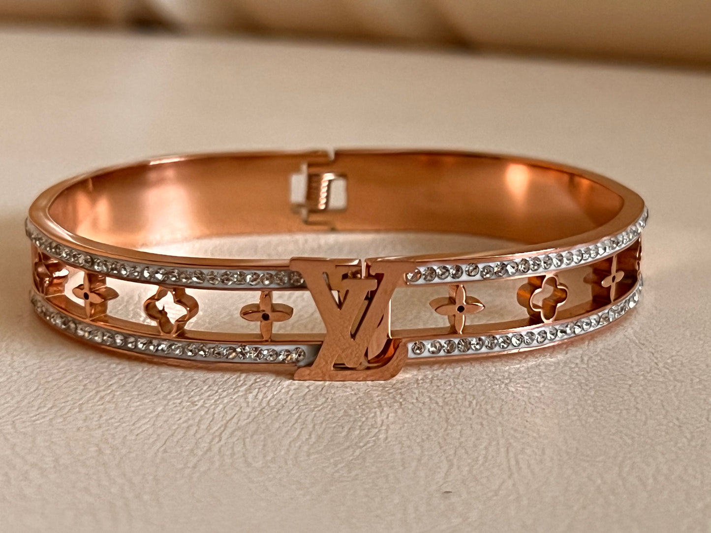 AD Studded Rose Gold Bracelet