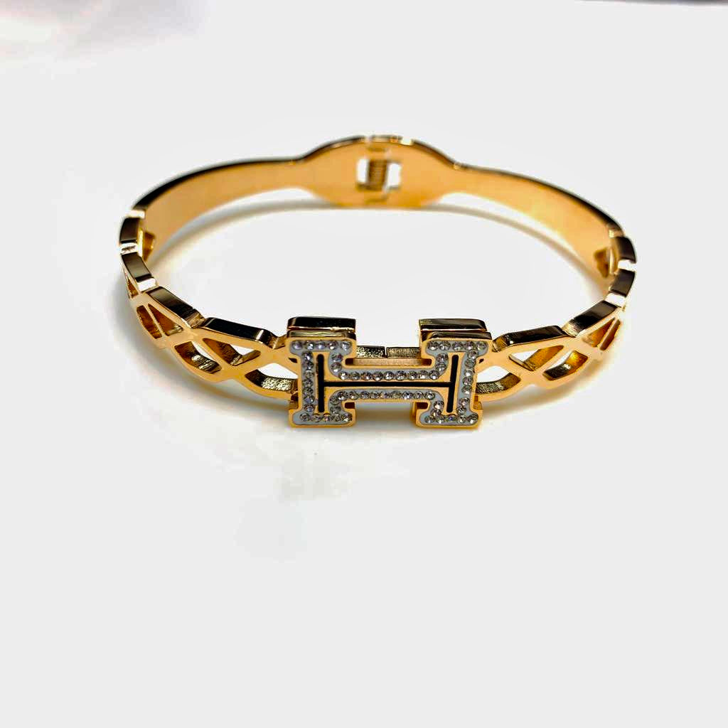Gold Plated H Letter Anti - Tarnish Bracelets