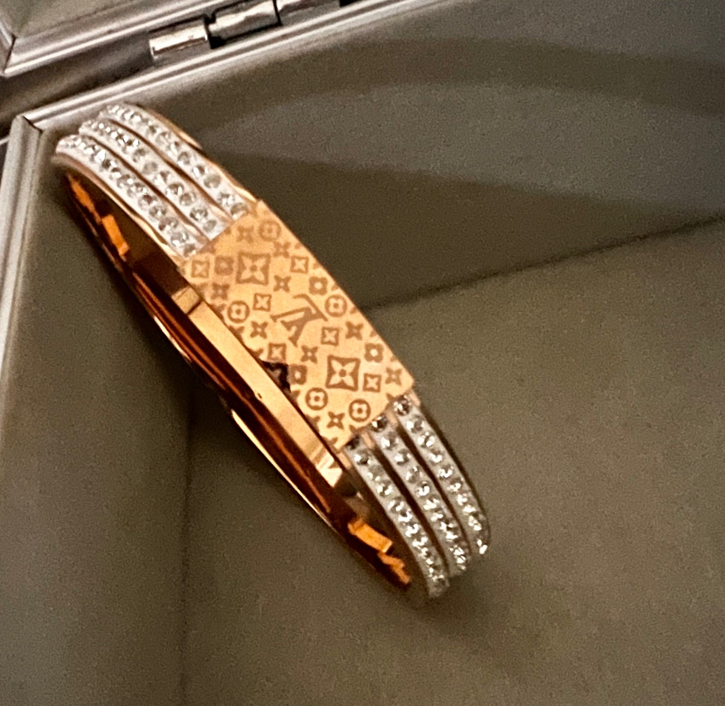 LV monogram AD studded bracelet