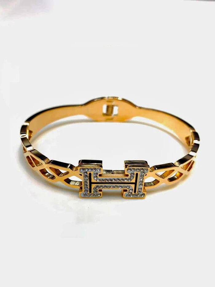 Gold Plated H Letter Anti - Tarnish Bracelets