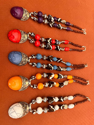 Czech Glass Bead Necklace. Graduated goldstone