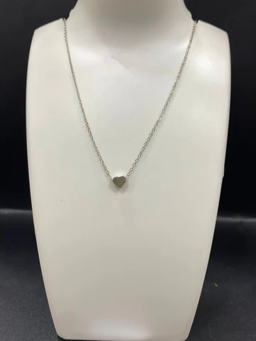 Women Silver Plated Single Heart Pendant Necklace