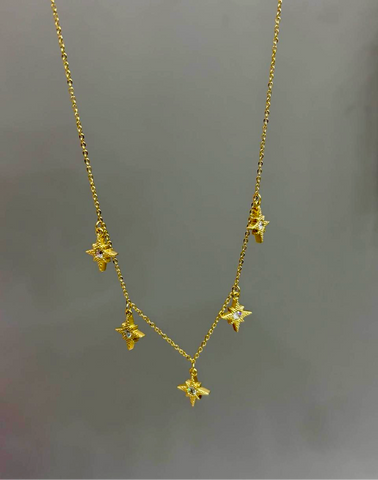 Multiple Star Golden Necklace