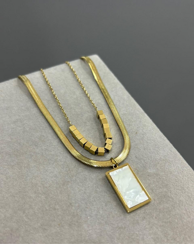 Multi Layer Ivory Pendant Necklace