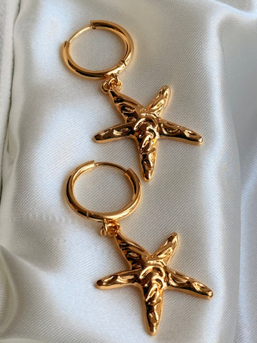 Golden Starfish Earings