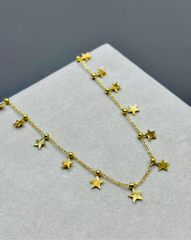 Golden Twinkling Stars Chain