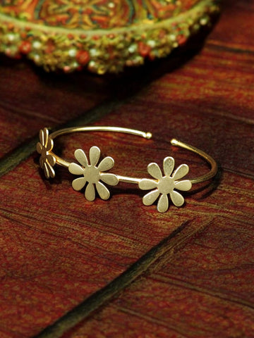 Gold Plated Flower-Designed Bracelet