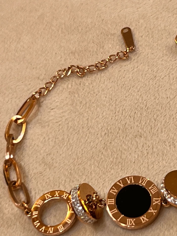 Roman Bezel chain bracelet