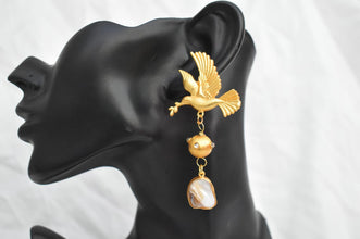 Bird Design Signature Earrings