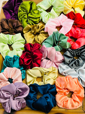 Set of 21 Satin Scrunchies